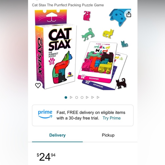 Travel Size CAT STAX Puzzle 🧩 Game - 48 Challenge Cards - Picture 6 of 7